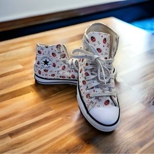 Converse Chuck Taylor All Star 'White Red' Ladybugs. Worn once. Youth size 3.